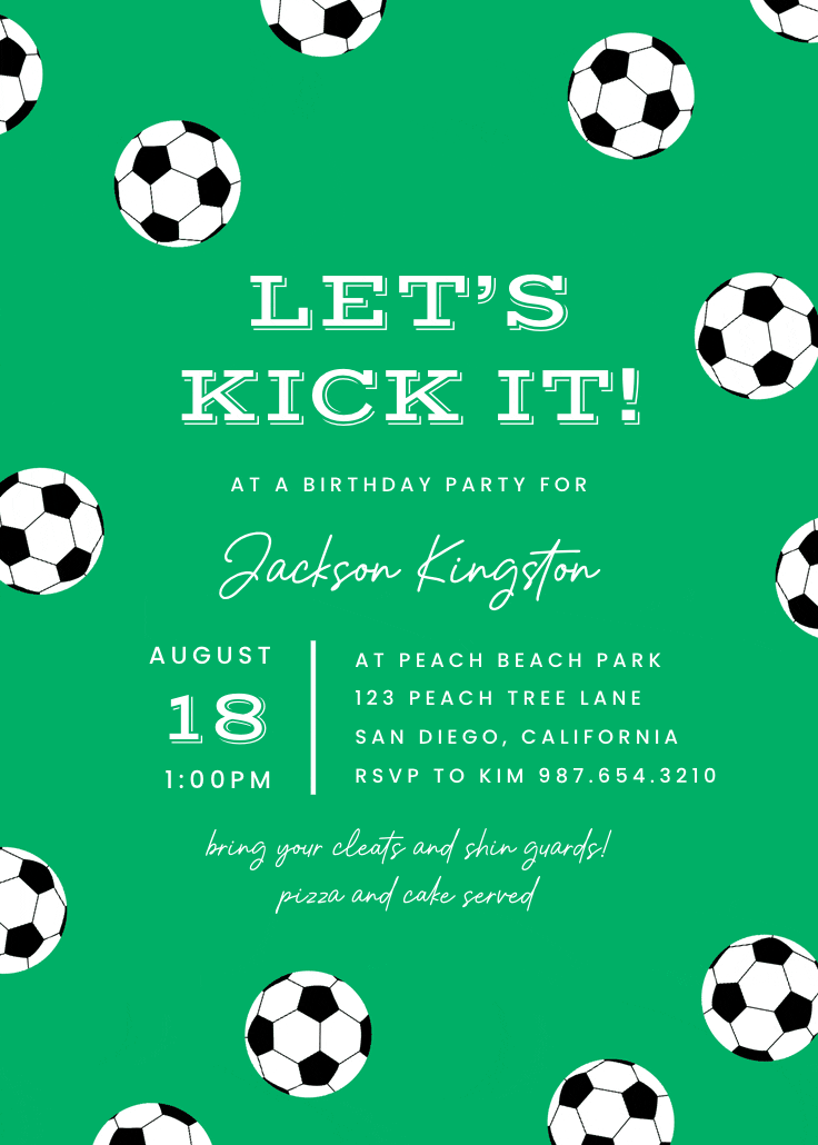 Soccer birthday - sports & games invitation